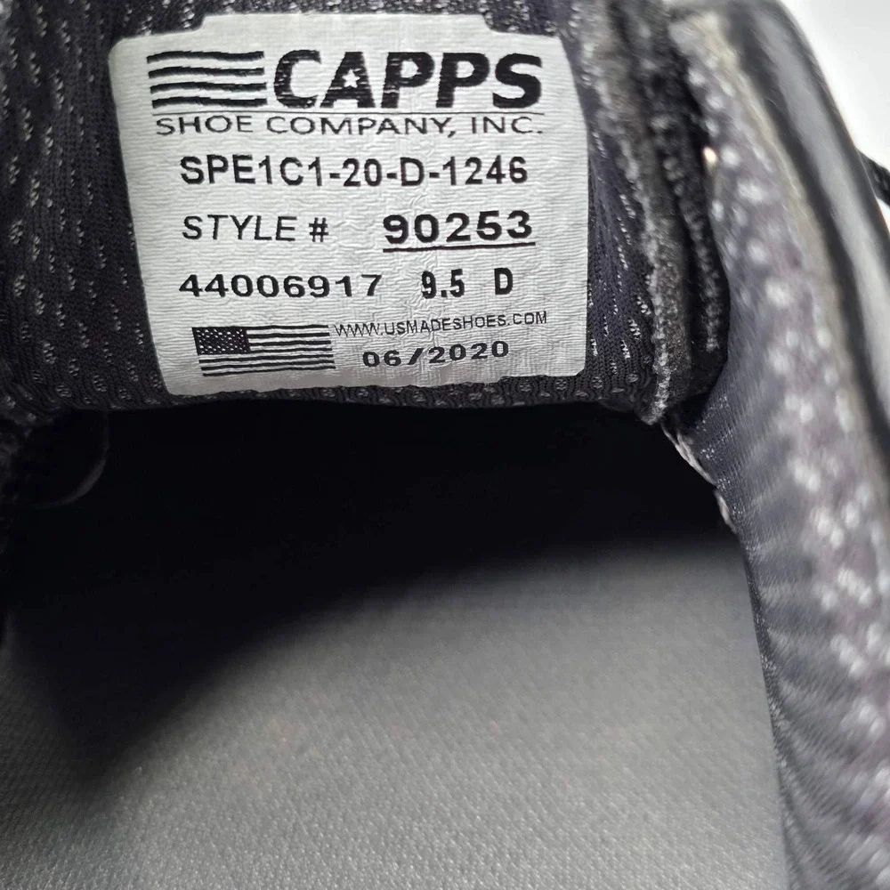 Capps Air Lite Military Shoes Men's 9.5 Black Patent Leather Police Uniform USA